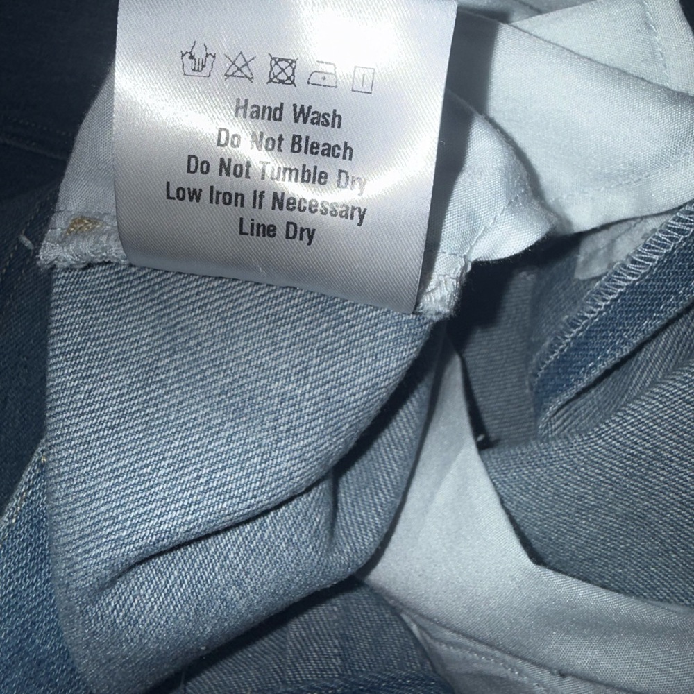 Kourt Pat Front Split Denim Midi Skirt Medium High Rise Raw Hem NWT - Picture 10 of 12
